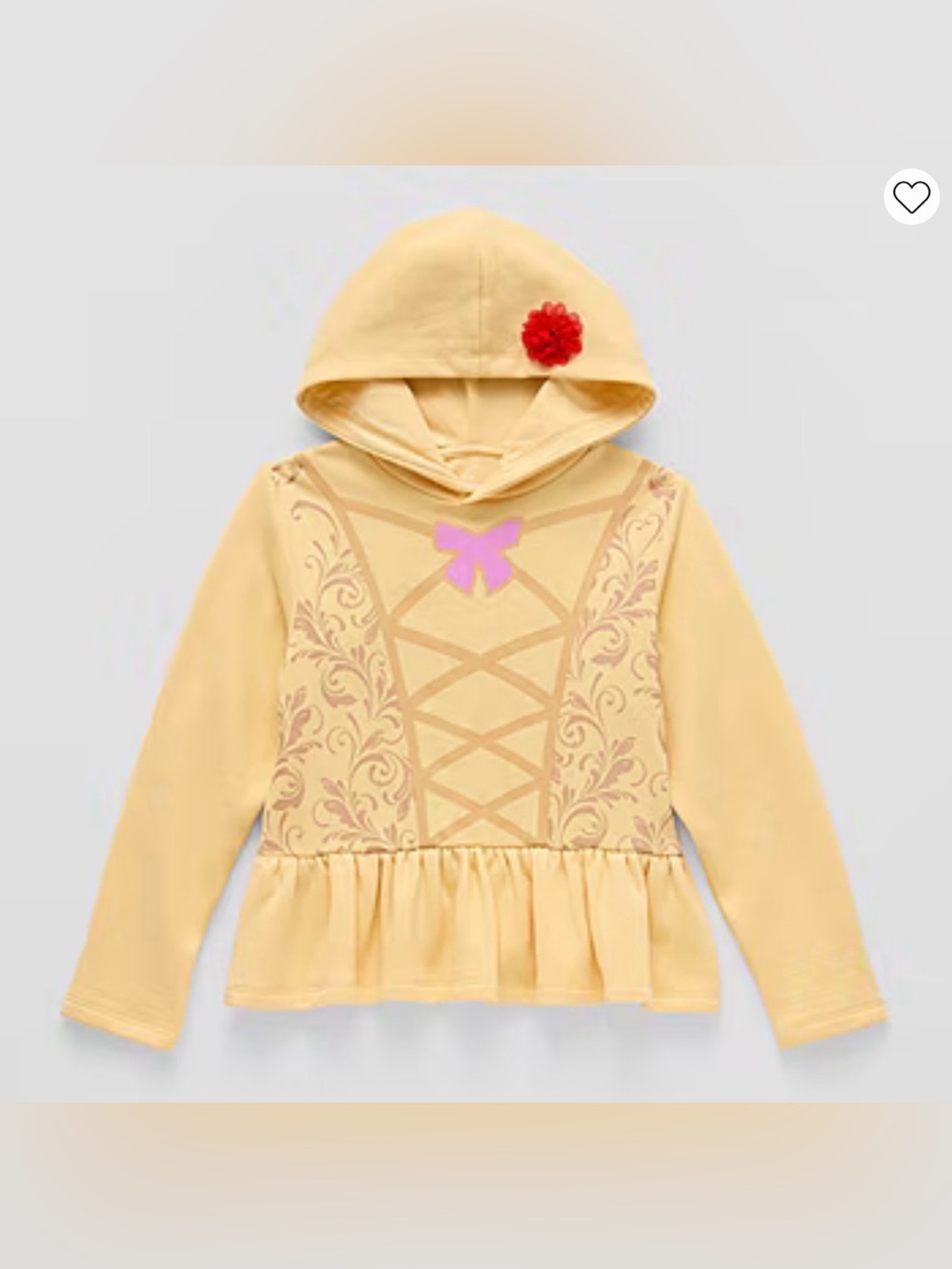 Disney collection long sleeve belle princess fleece hoodie girls size 5/6 NWT